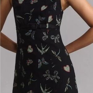 Maeve boatneck printed belted dress